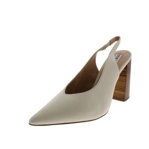 Steve Madden white pointed sling back heels